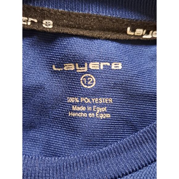 Boy's Layer 8 Blue white and Gray T-Shirt Size 12 - Picture 6 of 8